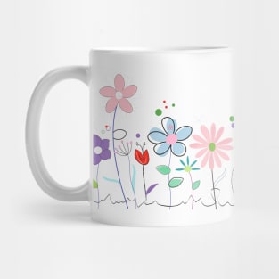 Floral abstract spring flowers Mug